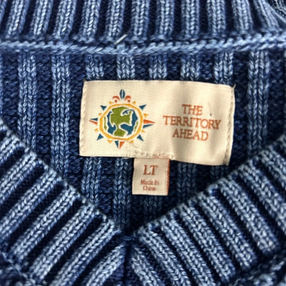 The Territory Ahead‎ Mens Sweater True Indigo Surfs Up Size Large Tall
